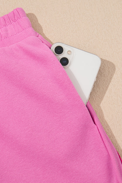 Beau Blue Accent Pullover and Shorts Two Piece Casual Set