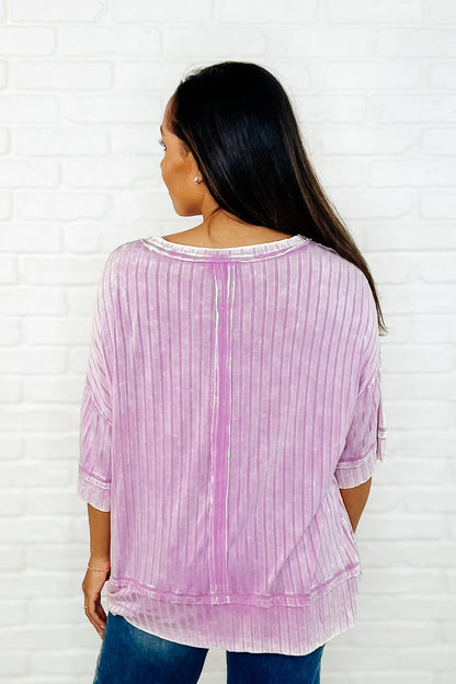 Loosely Speaking Oversized Basic Top in Mauve