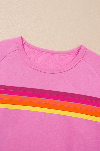 Beau Blue Accent Pullover and Shorts Two Piece Casual Set